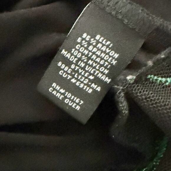 KIM & CAMI | Black Floral Print Open Front Drape Cardigan Sheer White | Large - Picture 5 of 7